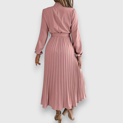 Women's Pleated Dress Tie Waist