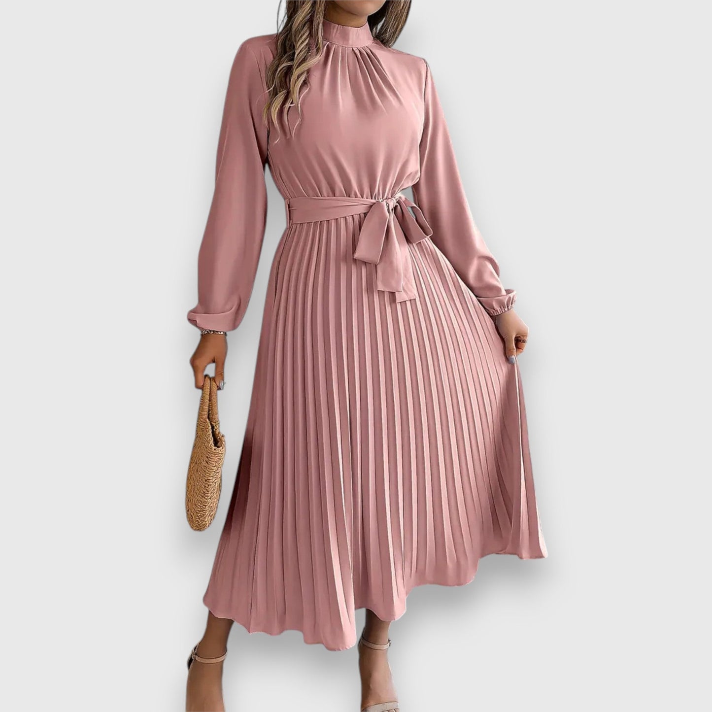 Women's High Neck Midi Dress