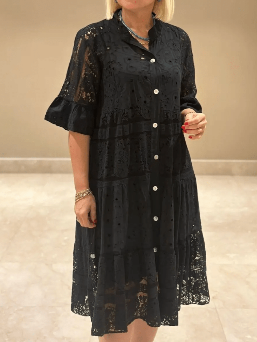 Women's Collared Dress Tiered Skirt