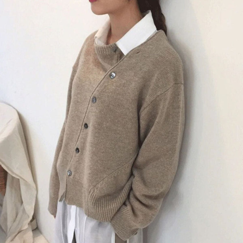 Kerry Women's Cashmere Cardigan Button Front - VibreMode