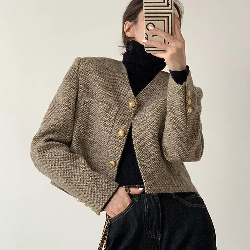 Women's Cropped Button Jacket - VibreMode