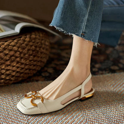 Image of Serena | Women's Slingback Square Toe Loafers