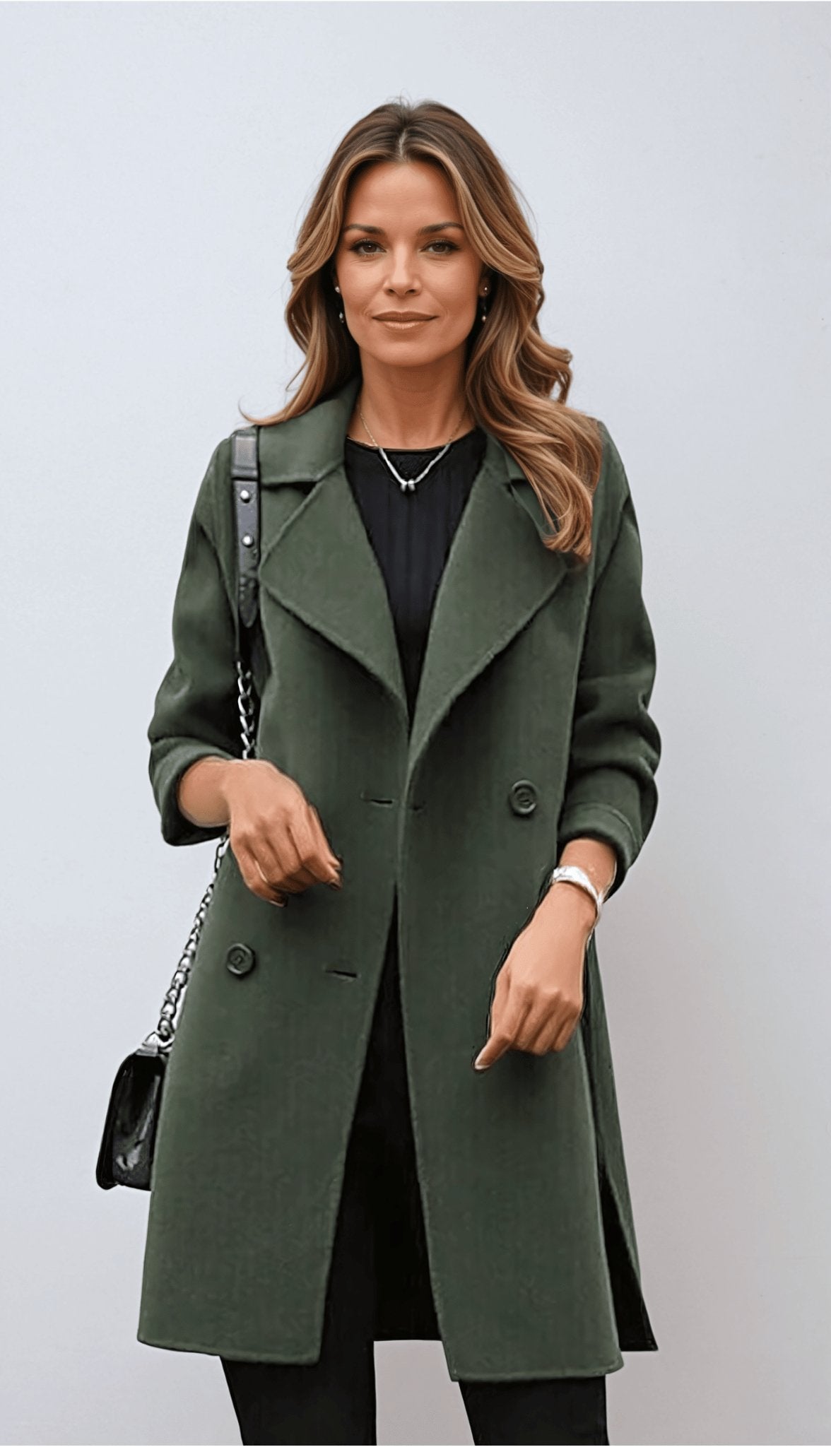 Women's Double Breasted Overcoat - VibreMode