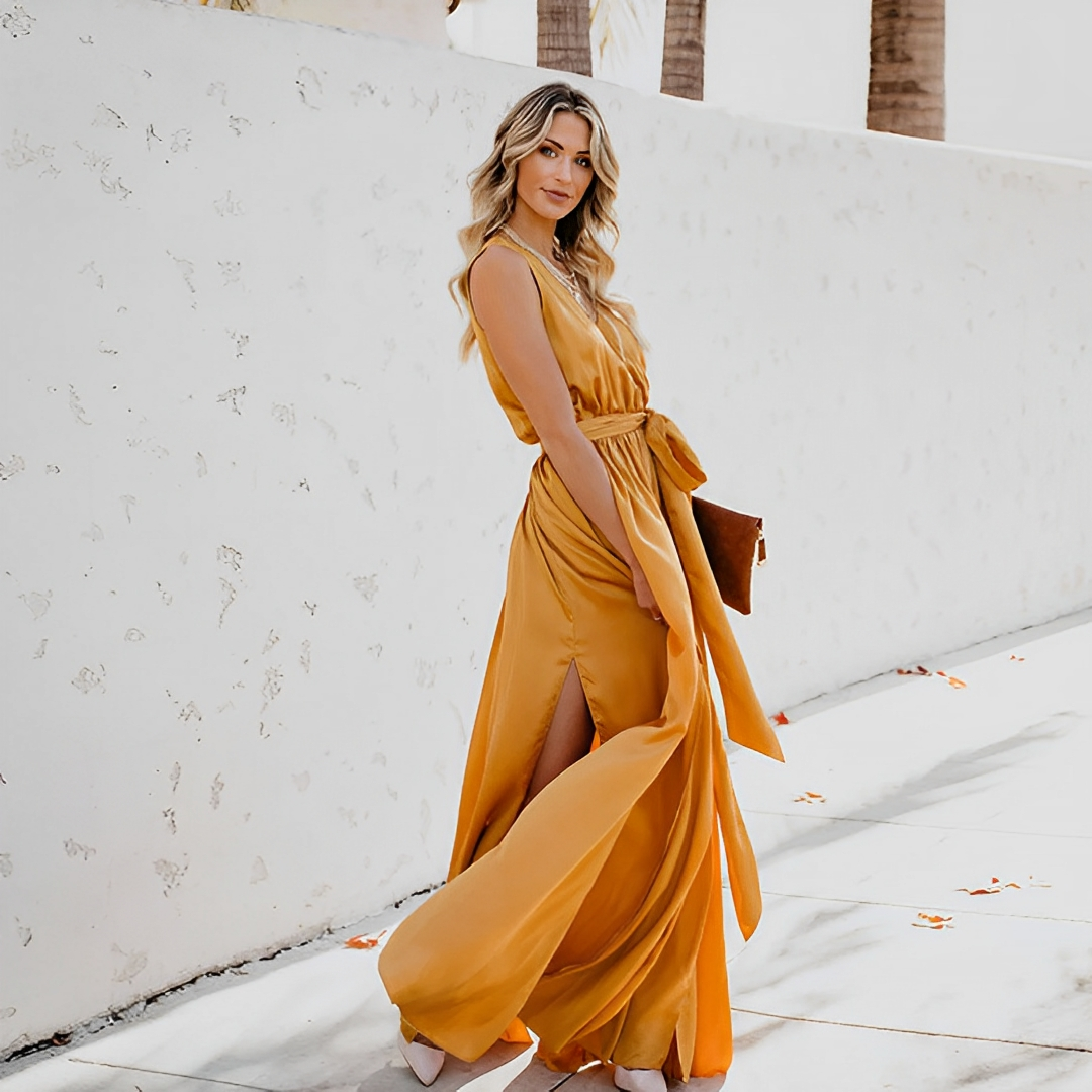 Women's Sleeveless Maxi Wrap Dress - VibreMode