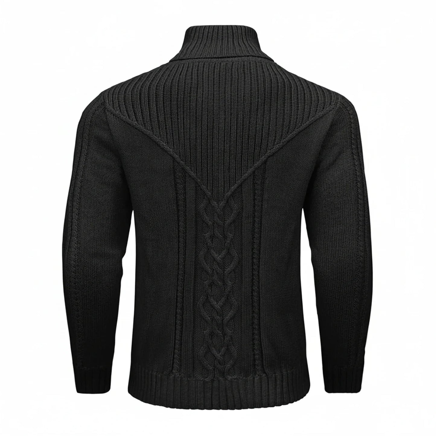 Men's Cable Knit Sweater Shawl Collar