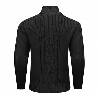 Men's Cable Knit Sweater Shawl Collar