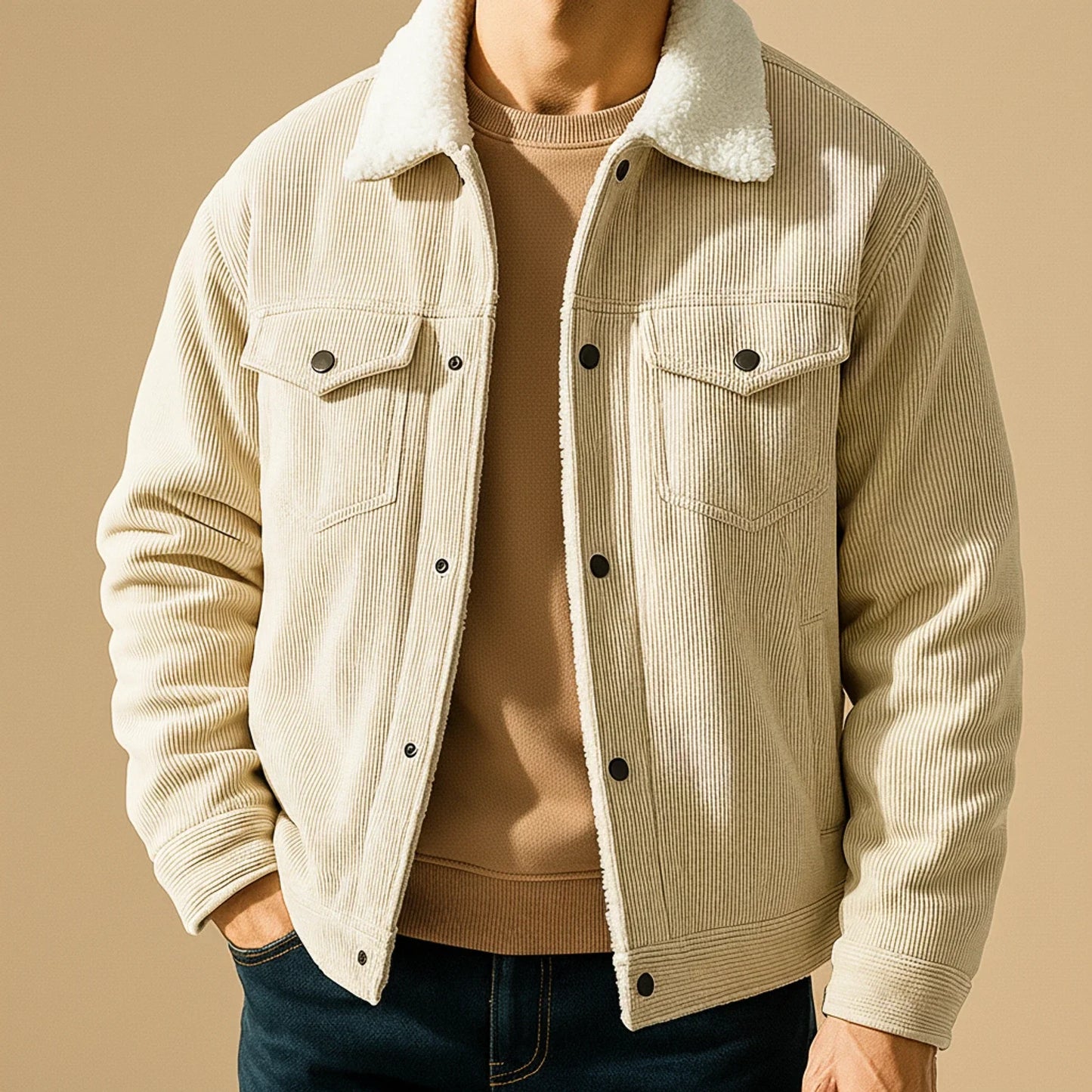Men's Corduroy Jacket Sherpa Collar