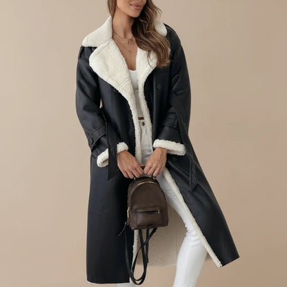Women's Sherpa Lined Trench Coat - VibreMode