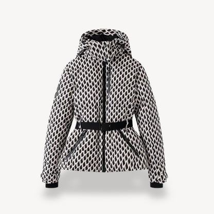 Women's Hooded Puffer Jacket Belted - VibreMode