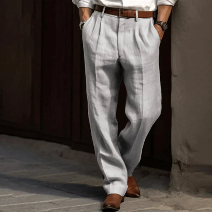 Men's Relaxed Fit Pleated Dress Pants - VibreMode