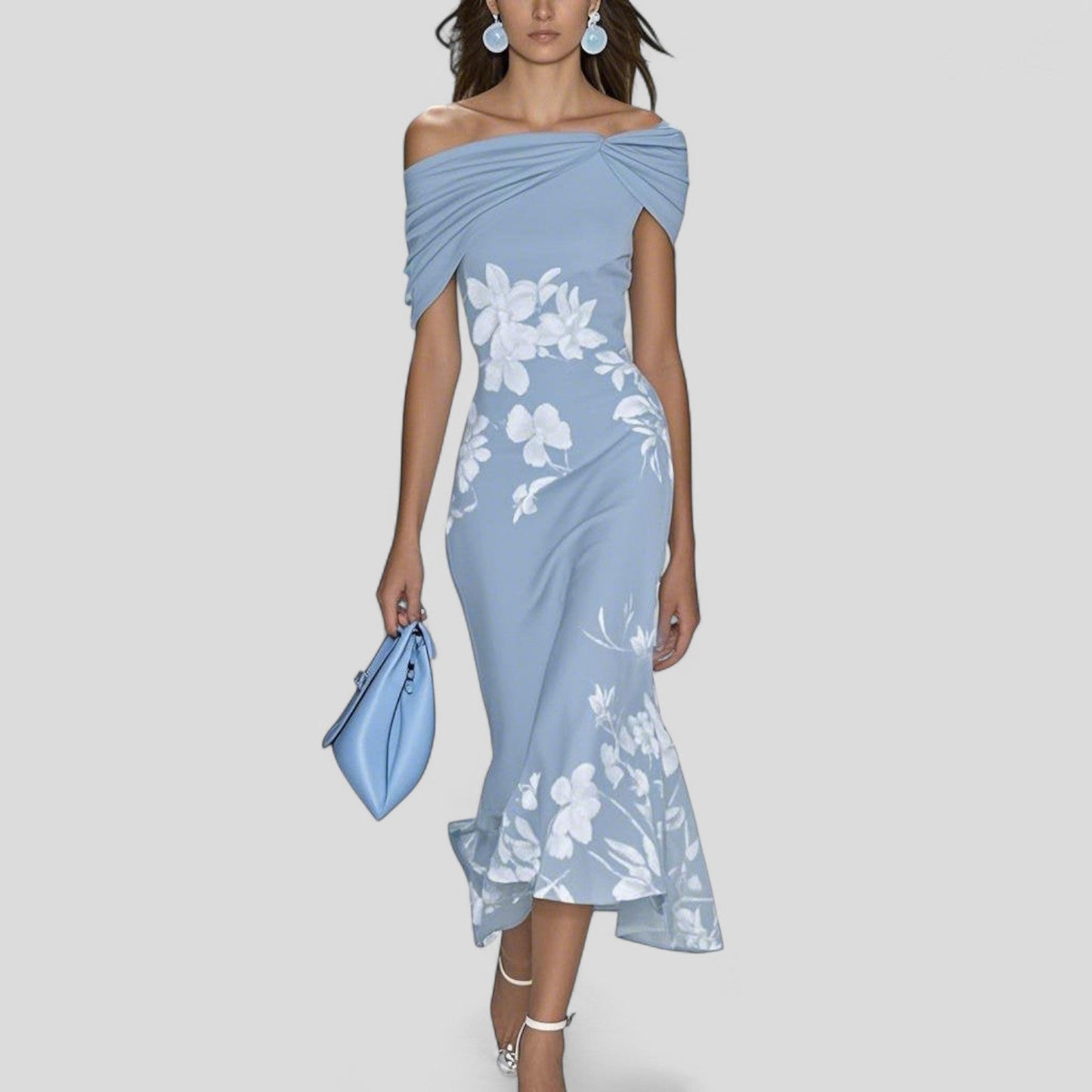 Women's Off Shoulder Bodycon Midi Dress