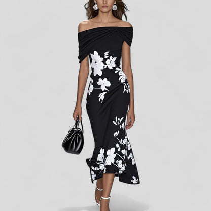 Women's Off Shoulder Bodycon Midi Dress