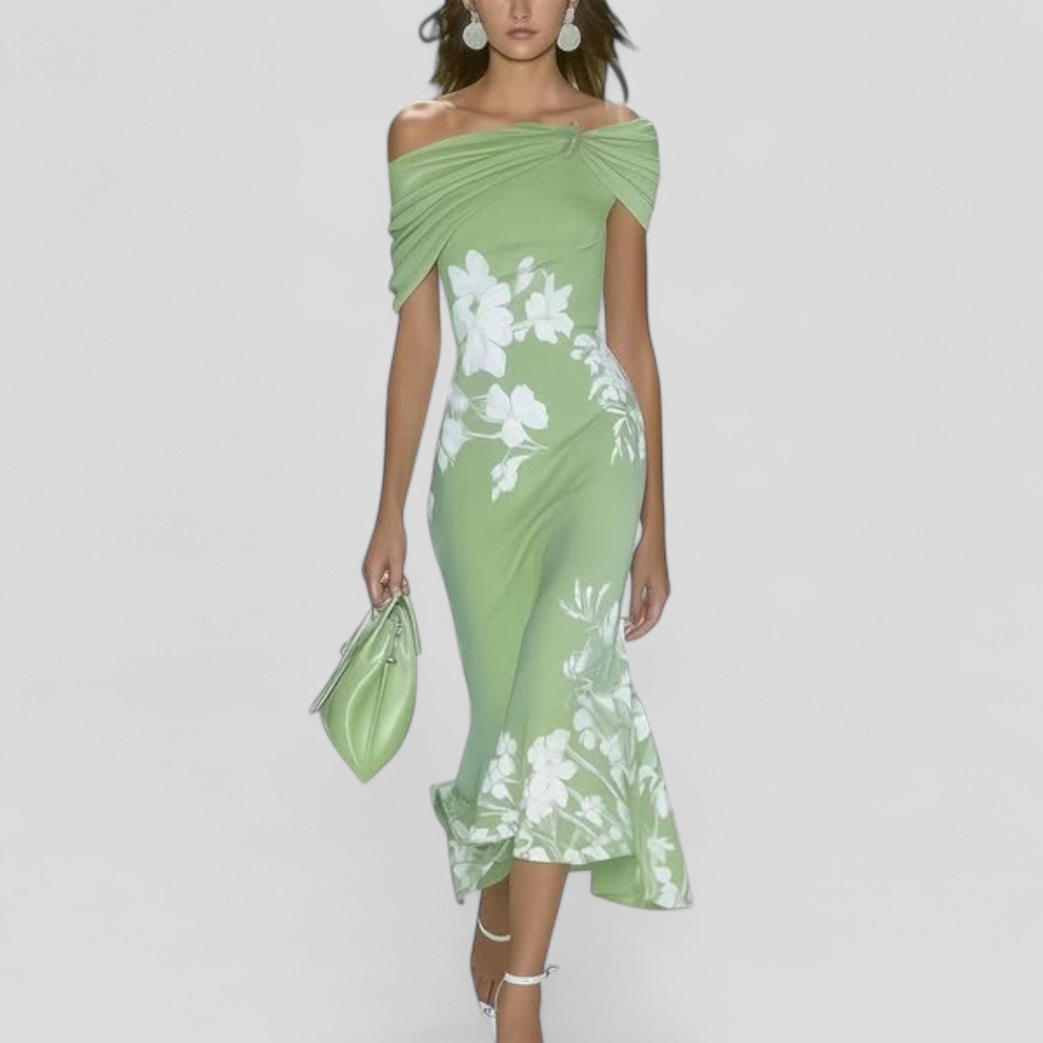 Women's Off Shoulder Bodycon Midi Dress - VibreMode