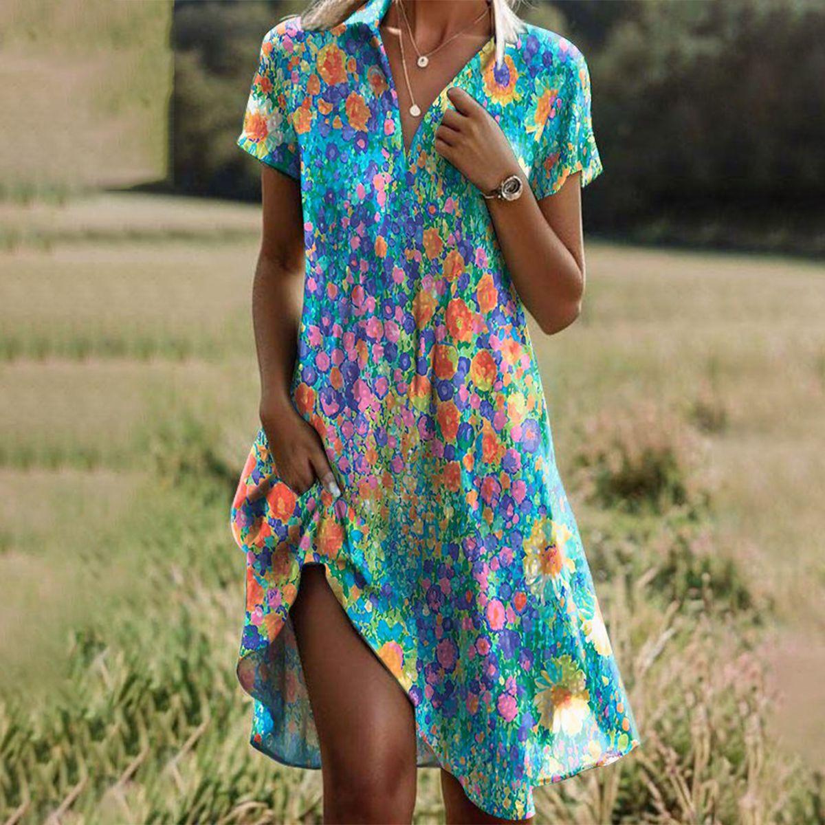 Women's Boho Chic Summer Dress - VibreMode