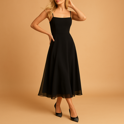Women’s sleeveless minimalist dress with a lightweight breathable design, perfect for casual outings, formal events, and summer occasions.