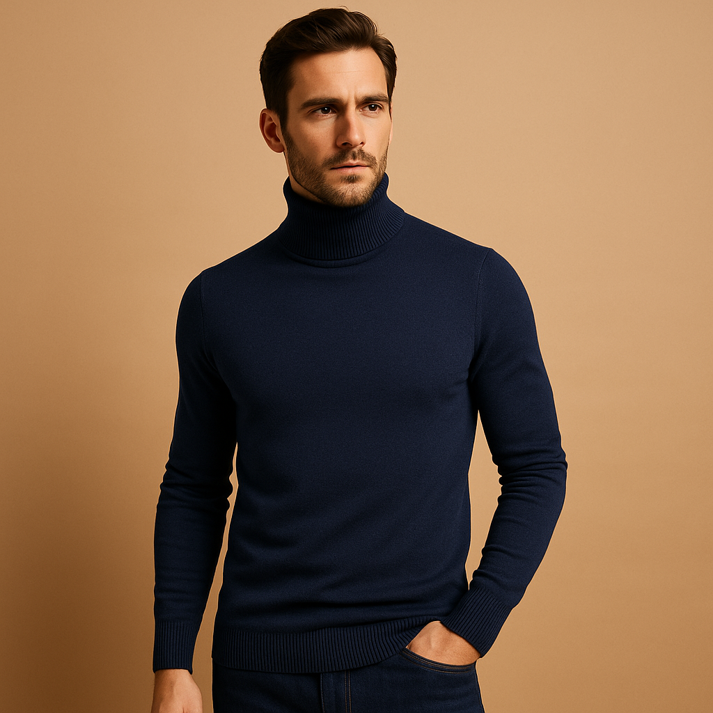 Fitted Crew Neck Men's Sweater - VibreMode