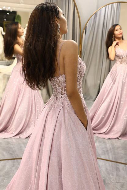 Women's Strapless Maxi Dress Floral Bodice Glitter Skirt
