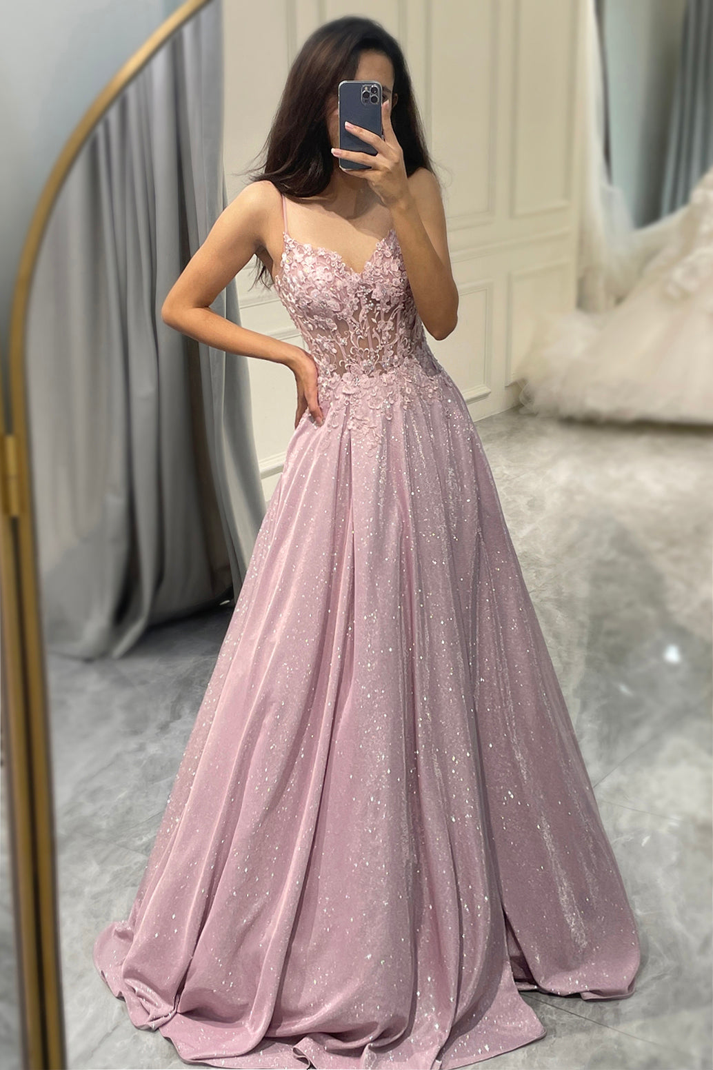 Beautiful Floral Long Evening Dress