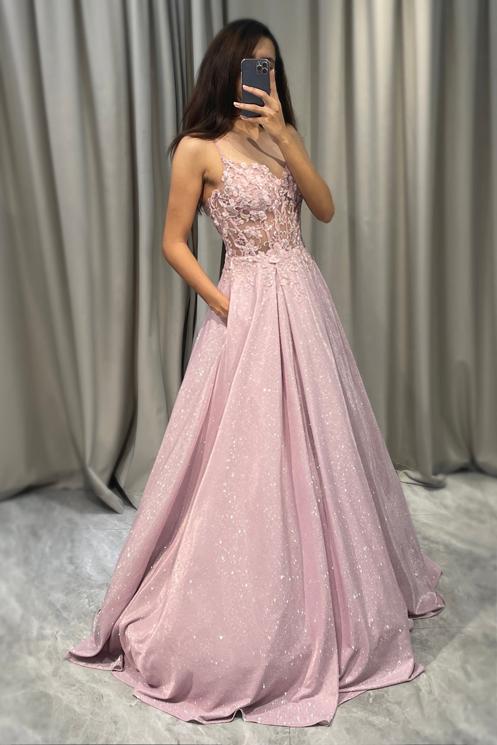 Beautiful Floral Long Evening Dress