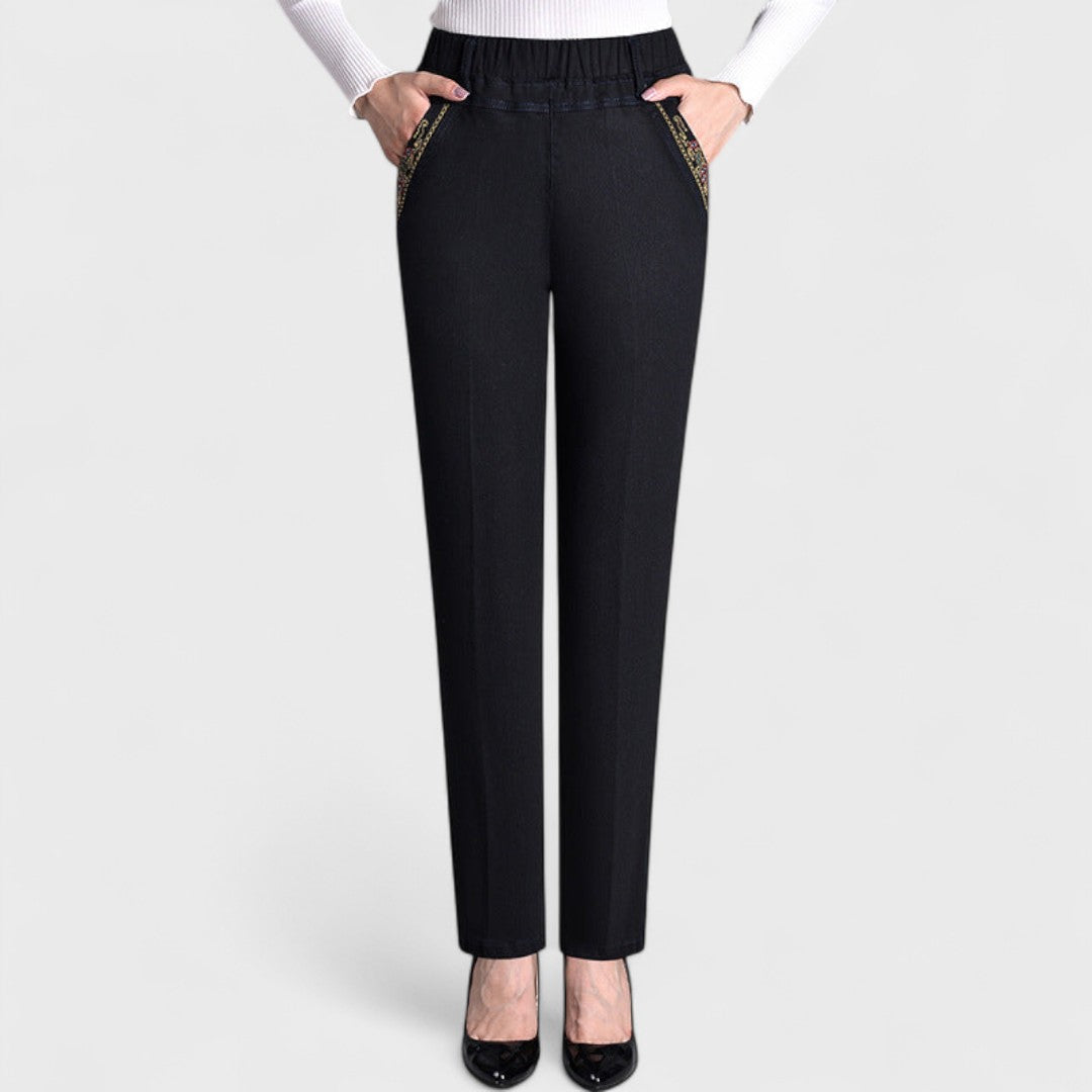 Women's Gathered Waist Jeans - VibreMode