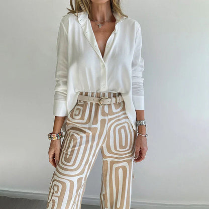 Women's Two Piece Straight Leg Pants Set