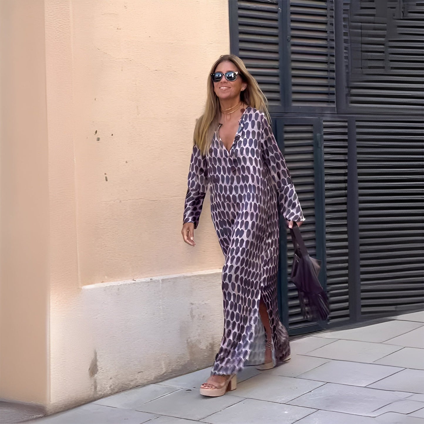 Women's Boho Printed Summer Dress Tummy Control Flowy - VibreMode