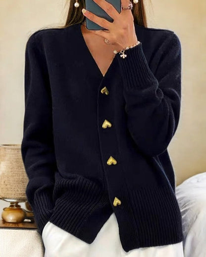 Chic Cardigan with Love Buttons