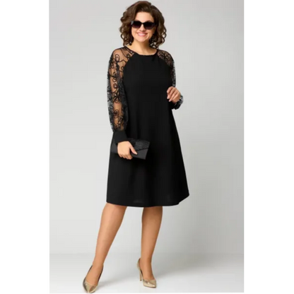 Women's Round Neck Midi Dress - VibreMode