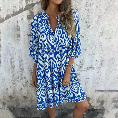 Floral | Ladies' Chiffon Flowy Maxi Dress - VibreMode