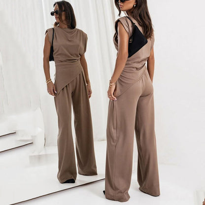 Women's Two Piece Straight Leg Pants Set