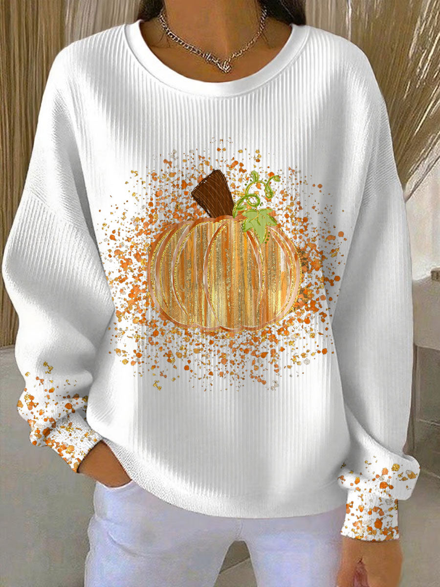 Women's Graphic Sweatshirt Pumpkin Print