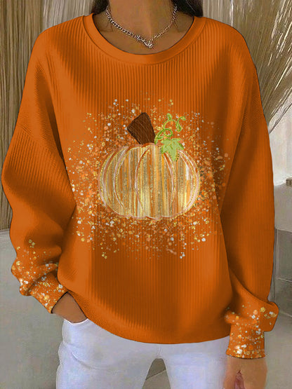 Women's Graphic Sweatshirt Pumpkin Print