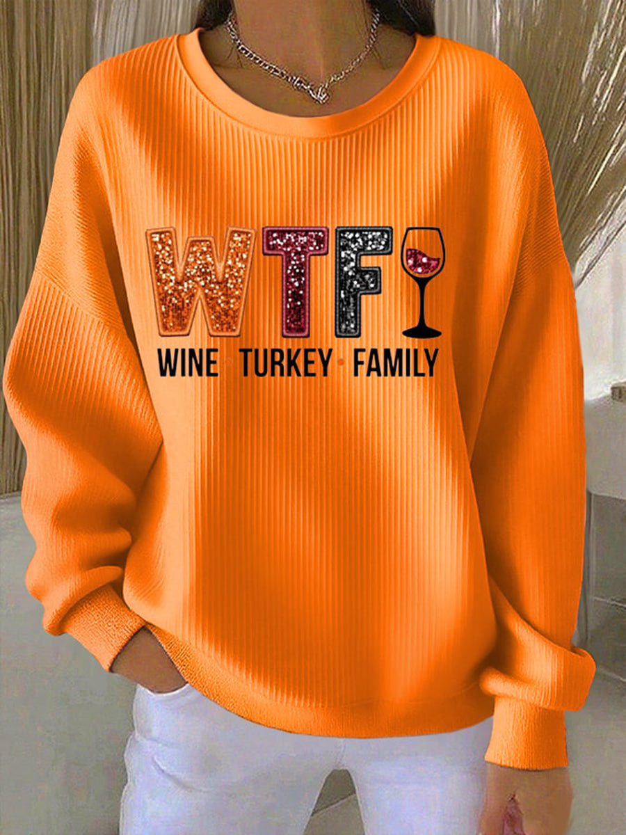 Women's Ribbed Texture Sweatshirt - VibreMode