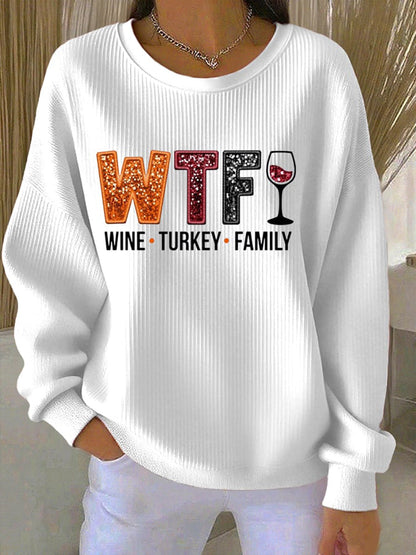 Women's Ribbed Texture Sweatshirt