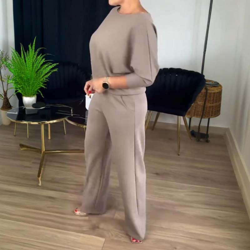 Women's Longline Cardigan Set Wide Leg Trouser