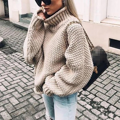 Image of Stephanie | Women's Oversized Chunky Knit Turtleneck Sweater