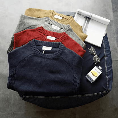 Image of Steven | Men's Crewneck Elbow Patch Sweater
