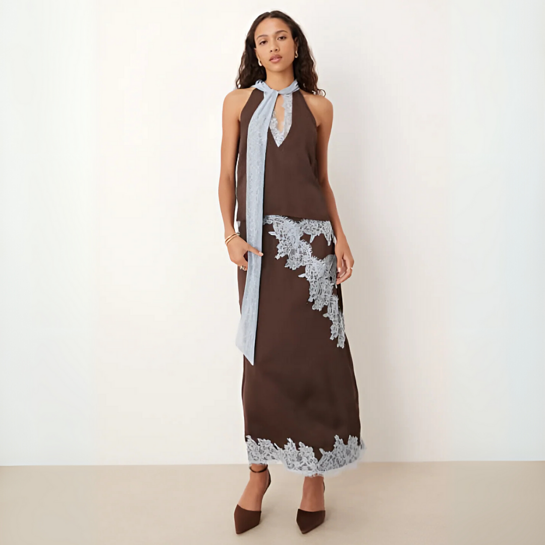 Women's Lace And Skirt Set - VibreMode