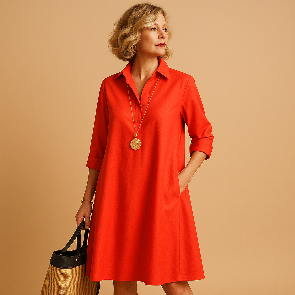 Women's Polo Collar Dress Stretchy - VibreMode