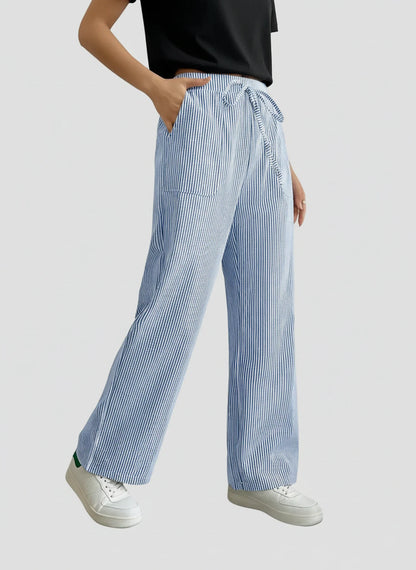 Women's Striped Wide Leg Pants