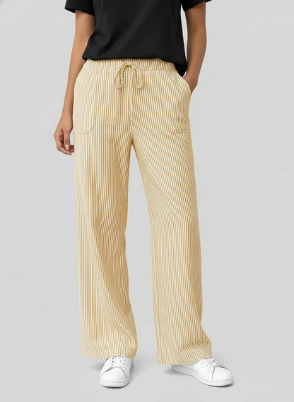 Women's Striped Wide Leg Pants