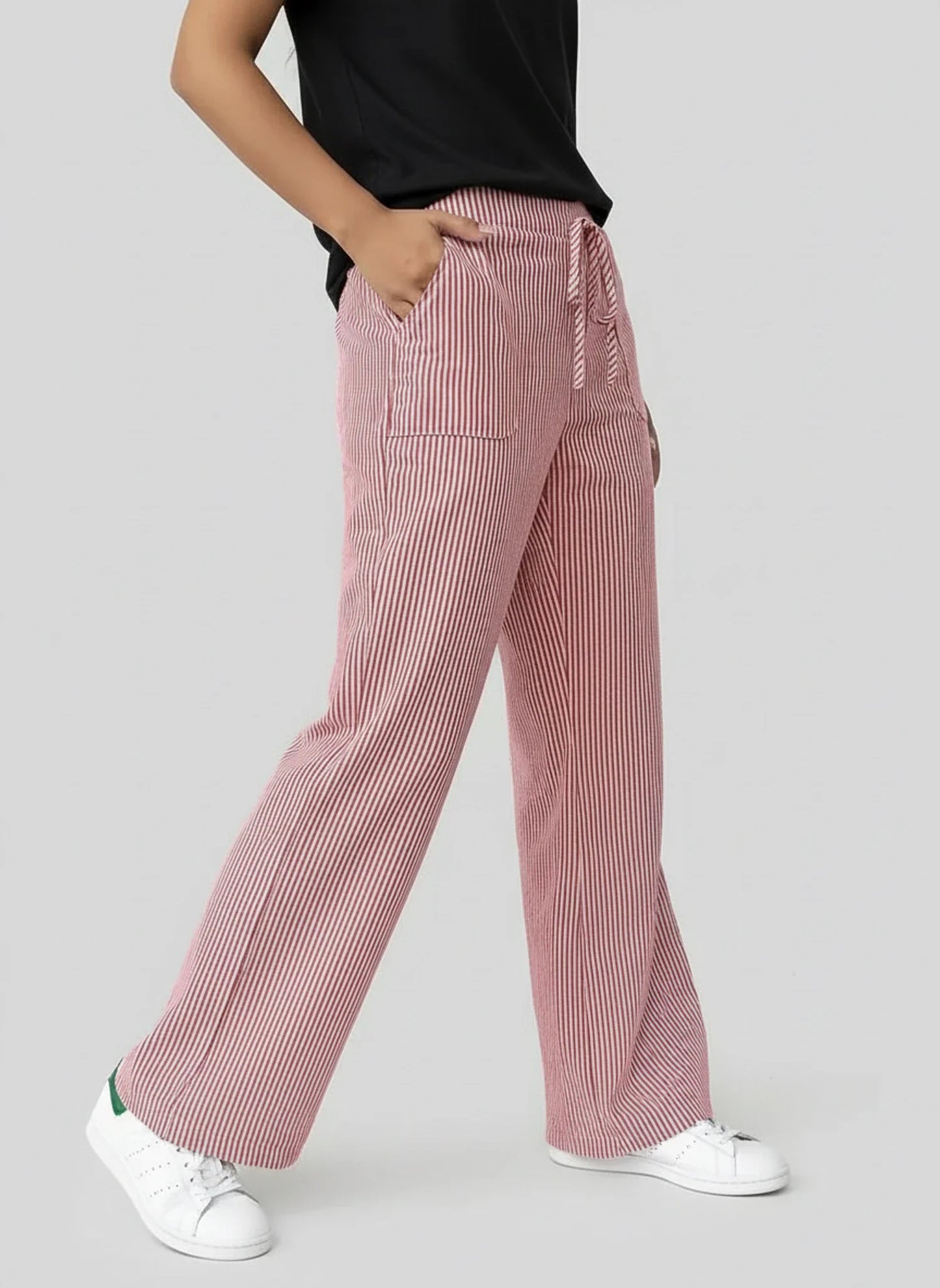 Women's Striped Wide Leg Pants