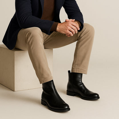 Men's Chelsea Boots Leather Handmade Black