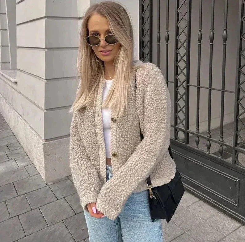 Women's Relaxed Fit Cardigan Button Front - VibreMode
