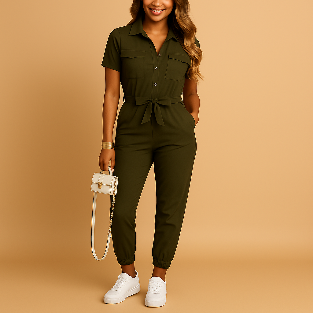 Women's Elegant Tailored Jumpsuit - VibreMode