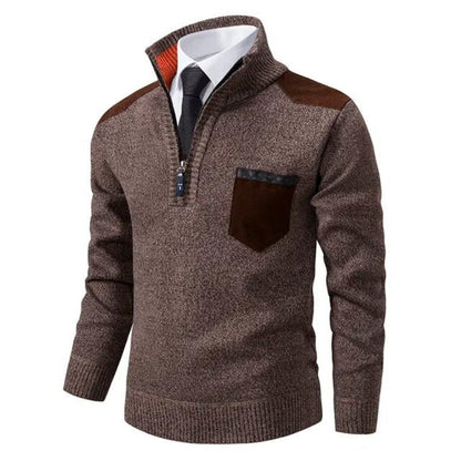 Cashmere Sweater With Collar And Chest Pocket