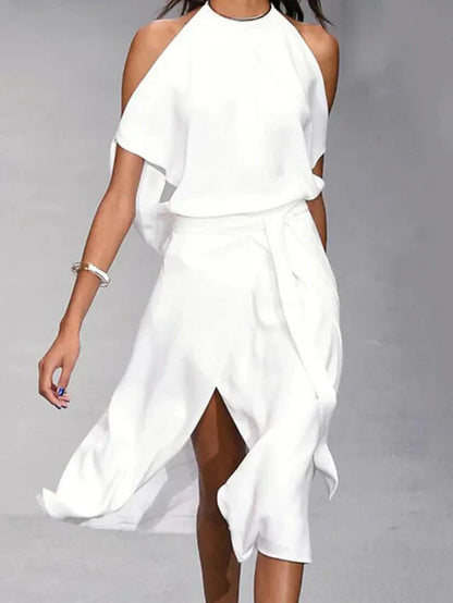 Women's Sleeveless Wrap Midi Dress