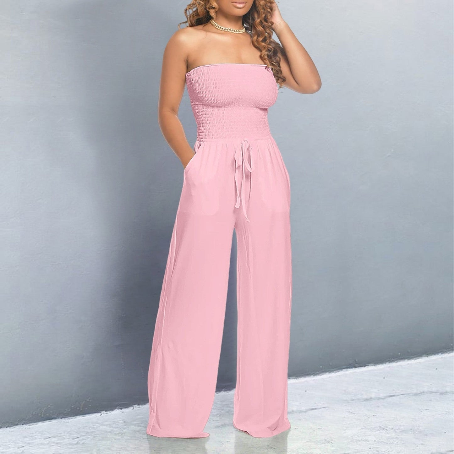 Women's Tube Jumpsuit Wide Leg - VibreMode