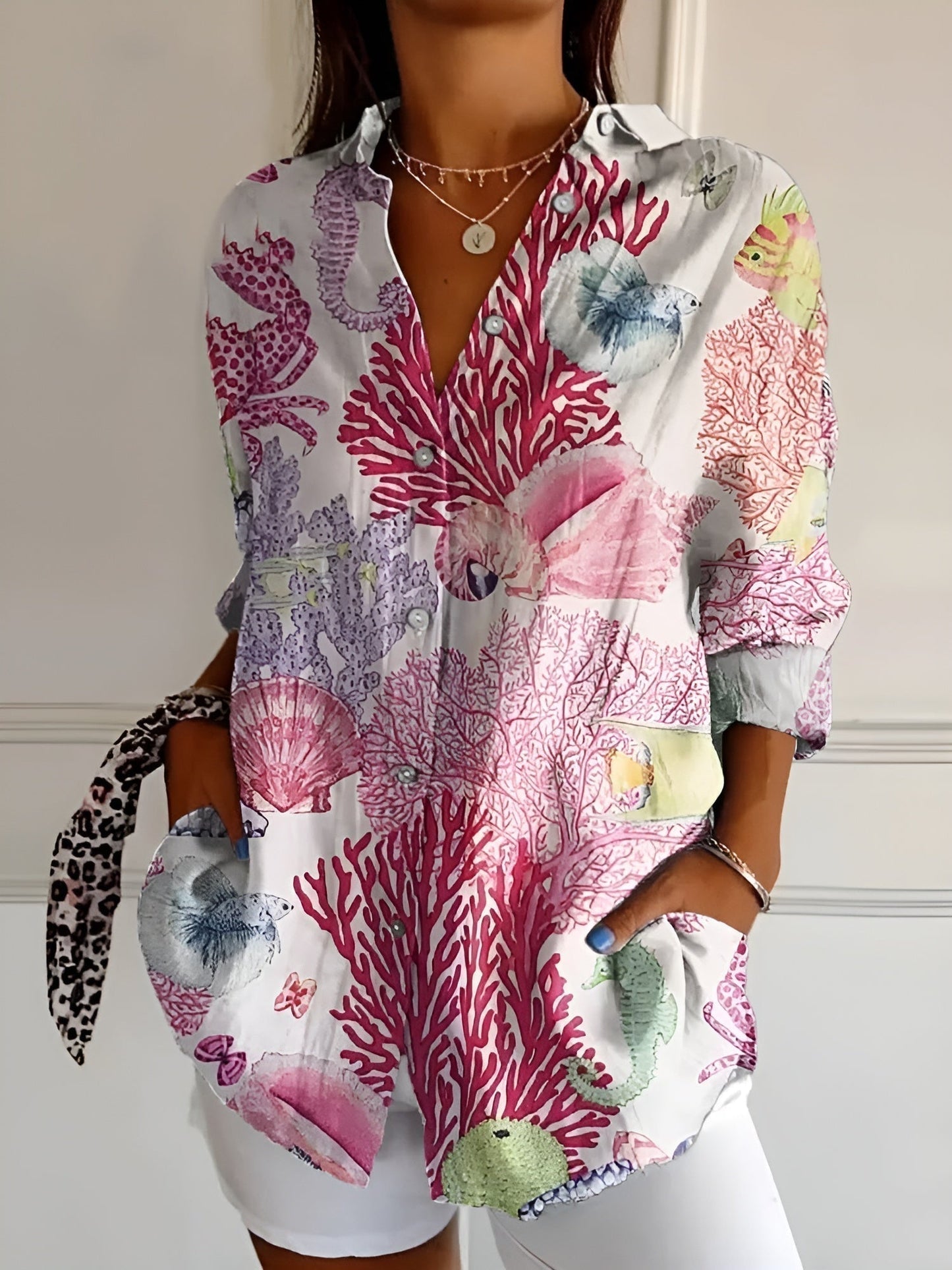 Women's Whimsical Print Blouse