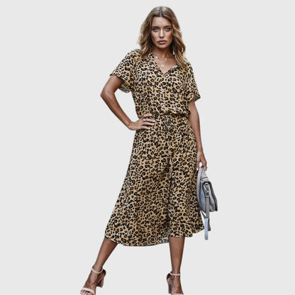 Colorful Front Button Midi Dress